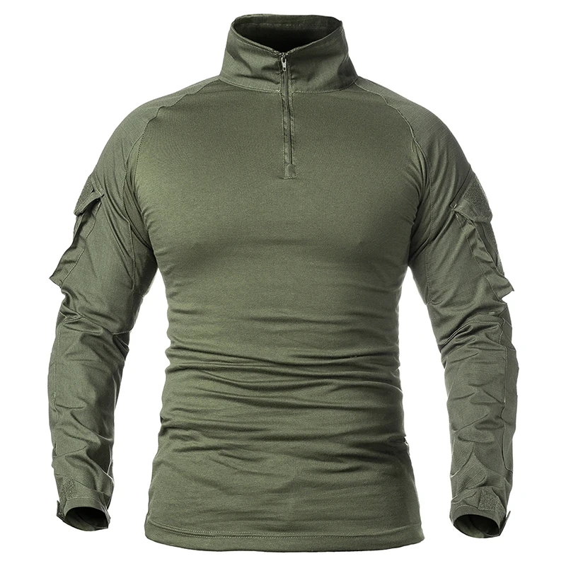 Hunting Outdoor Wear - 1/4-Reißverschluss Outdoor-Uniform Kampfoberteile Taktische Hemden Langarm