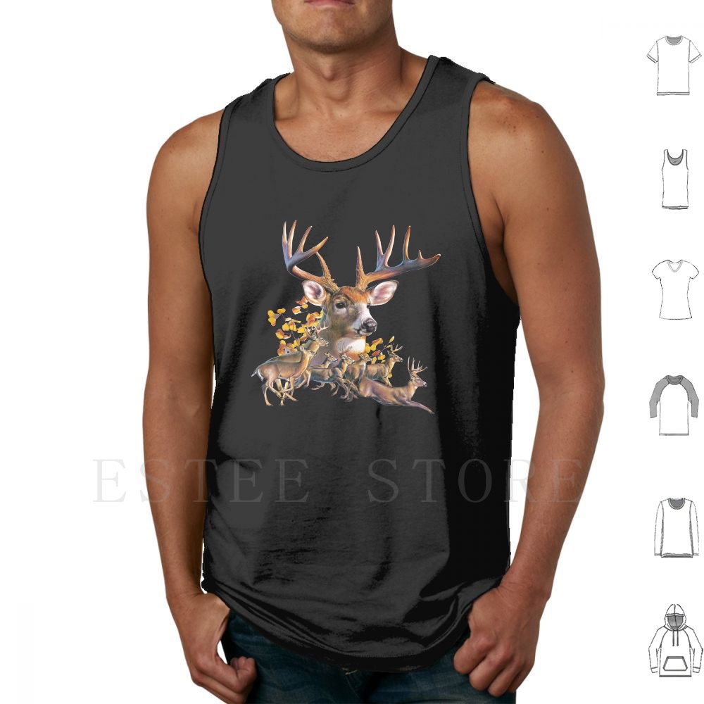 Wildman Hunting & Outdoor Nelspruit - Hirsch-Collage-Tanktops, ärmellose Weste, Hirsch-Collage, Geweih, Weißhirsch,