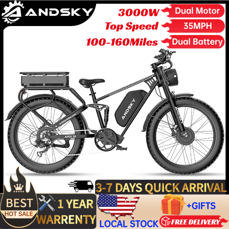 Outdoor Hunting Electric Bike - ANDSKY Apex50 AWD Elektrofahrrad 3000W Doppelmotor