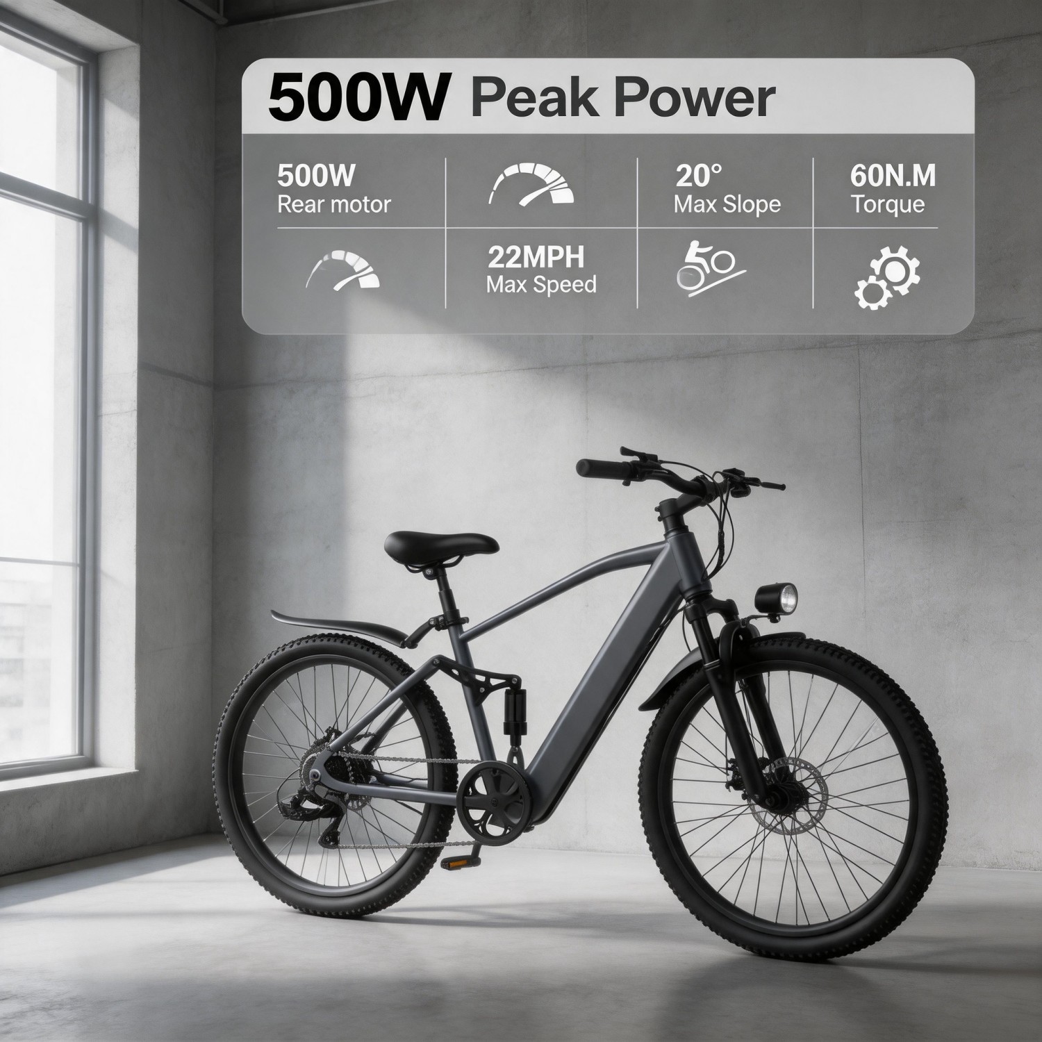 Outdoor Hunting Electric Bike - Jagd-Elektrofahrrad, Fatbike mit Elektromotor. 500W E-Bike